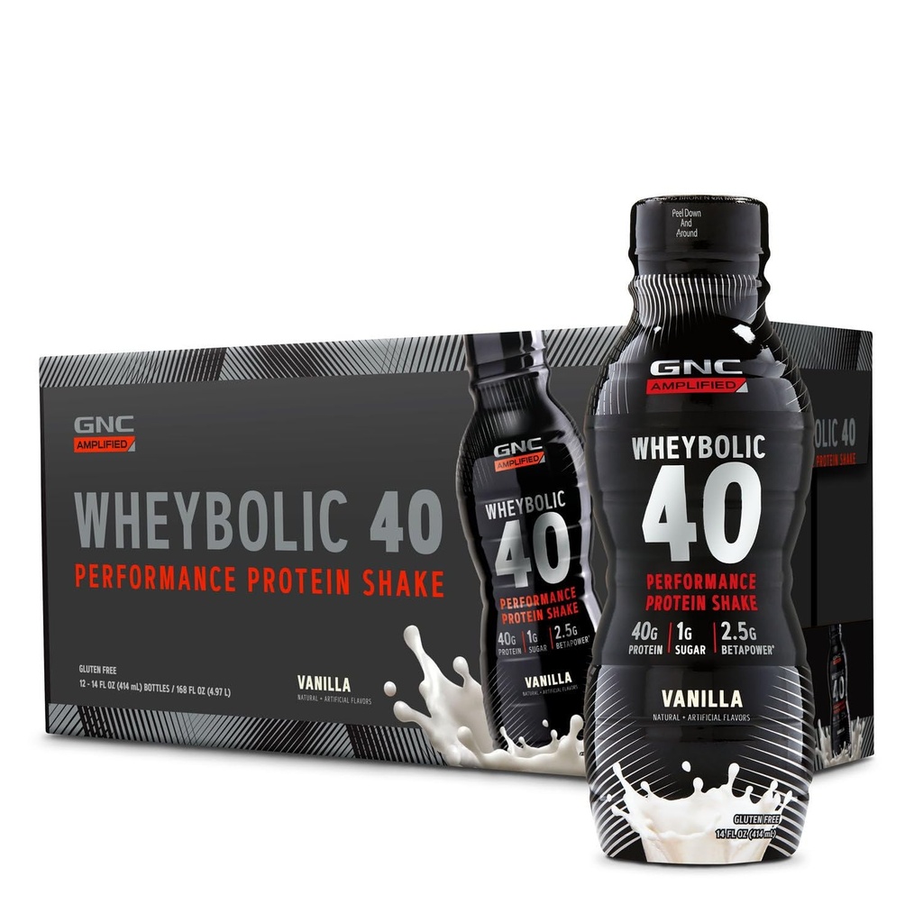 GNC AMP Wheybolic 40 - Vainilla - 14oz. (12 Botellas)