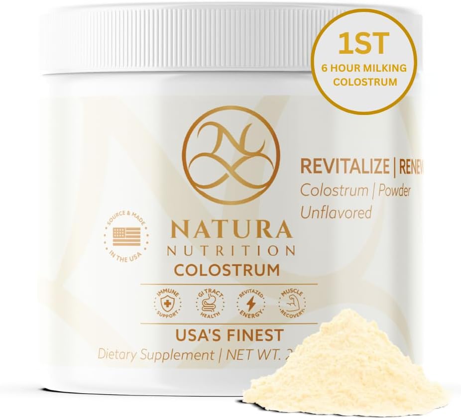 Grass-Fed Bovine Colostrum Powder – 100% Puro, First Milking – Natural IgG 25% – Gut, Immune & Recovery Support – USA Fuente, Additive-Free – 60 Servings