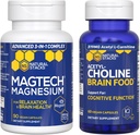 Natural Stacks Magtech Magnesium + Acetylcholine Brain Food Bundle - Apoya la salud cerebral, la relajación y la función cognitiva* - 150 cápsulas totales