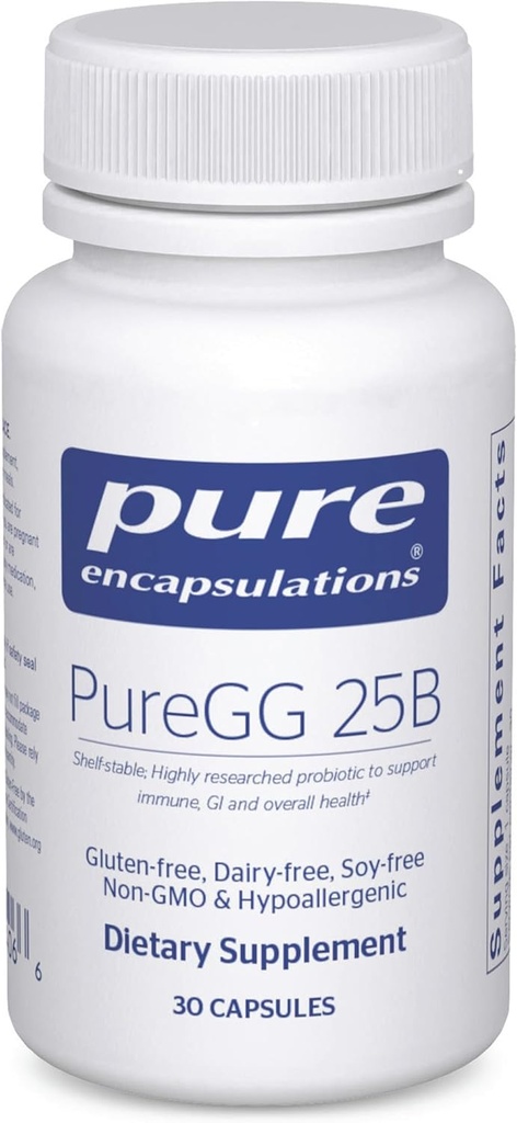 Pure Encapsulations PureGG 25B ← Promueve GI e Immune Health Across All Ages TEN 60 Capsules
