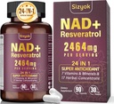 NAD Supplement, Liposomal NAD+ Supplement with Resveratrol, NAD Resveratrol Supplement - Boost NAD+ for Aging Defense, Energy, Focus - Ultra Antioxidant Capsules，184