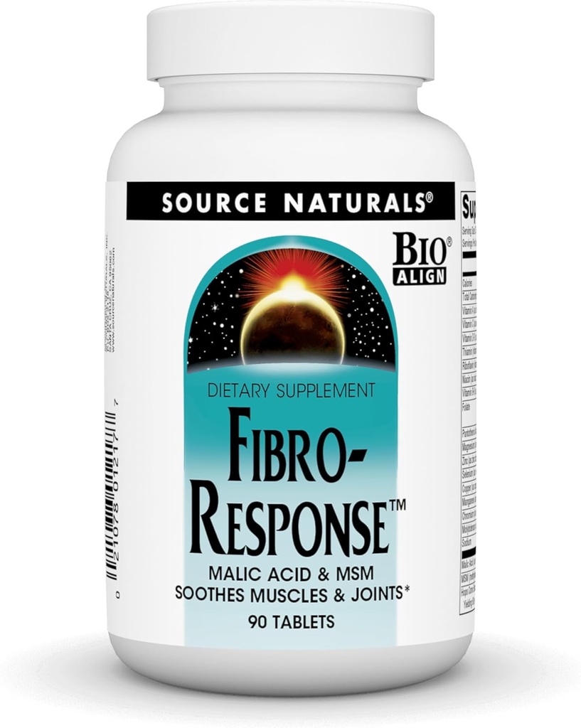 Fuente Naturales Fibro-Response Bio-Alineados Malic Acid & MSM,90 Tablets