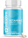 Revive MD Vitamin C Capsules, 1000mg - High-Potency VIT C Ascorbic Acid Dietary Supplement for Immune Support " Antioxidant Health - No Fillers " Non-GMO (200 cápsulas vegetarianas, 30 servidos)
