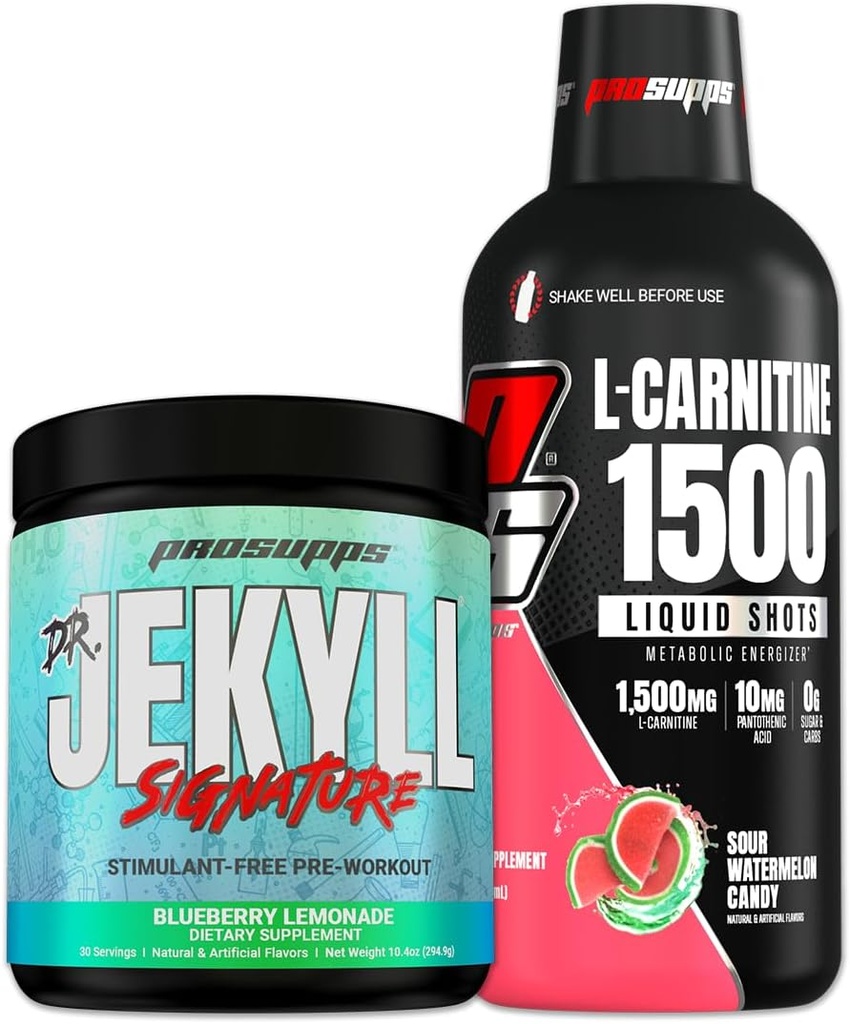 PROSUPPS Dr. Jekyll Signature Blueberry Lemonade y L-Carnitine 1500 Sour Watermelon Candy Bundle