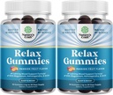 Gummies calmantes para adultos con Ashwagandha y Magnesio - Relajando Mangas de Estrés con L Theanine 5HTP y Lemon Balm Extract - Chamomile Adaptogénico Extracto Vitamina B6 180 Condes