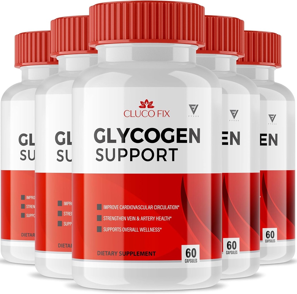 (5 Pack) ClucoFix Glycogen Support Capsules, ClucoFix Glycogen Health and Wellness Multivitamin Support Suplementos, ClucoFix Glyco Advanced Global Health Formula Support Reviews (300 cápsulas)