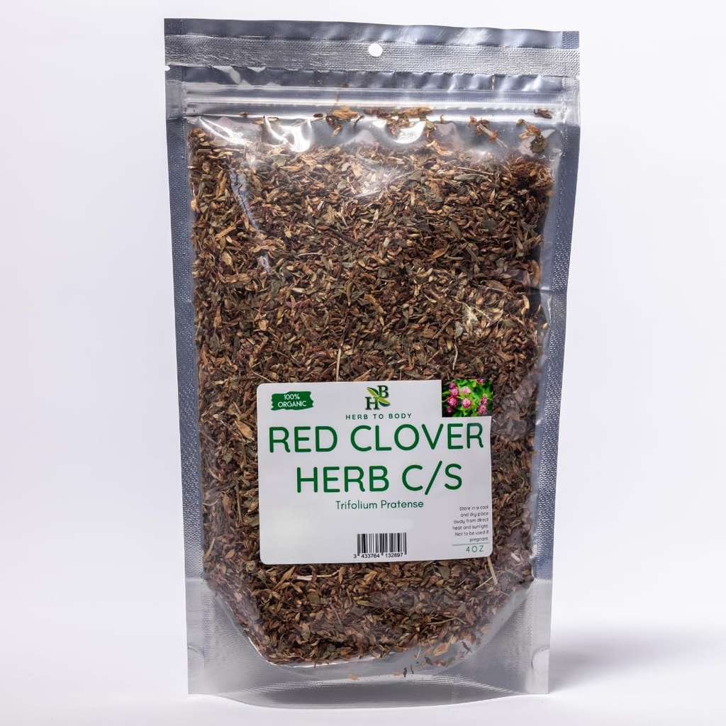 Herb To Body Red Clover Herb Cut &amp; Sifted - 4oz, Wildcrafted Trifolium Pratense for Red Clover Tea, Extractos, Tinctures y Preparaciones Herbales Tradicionales