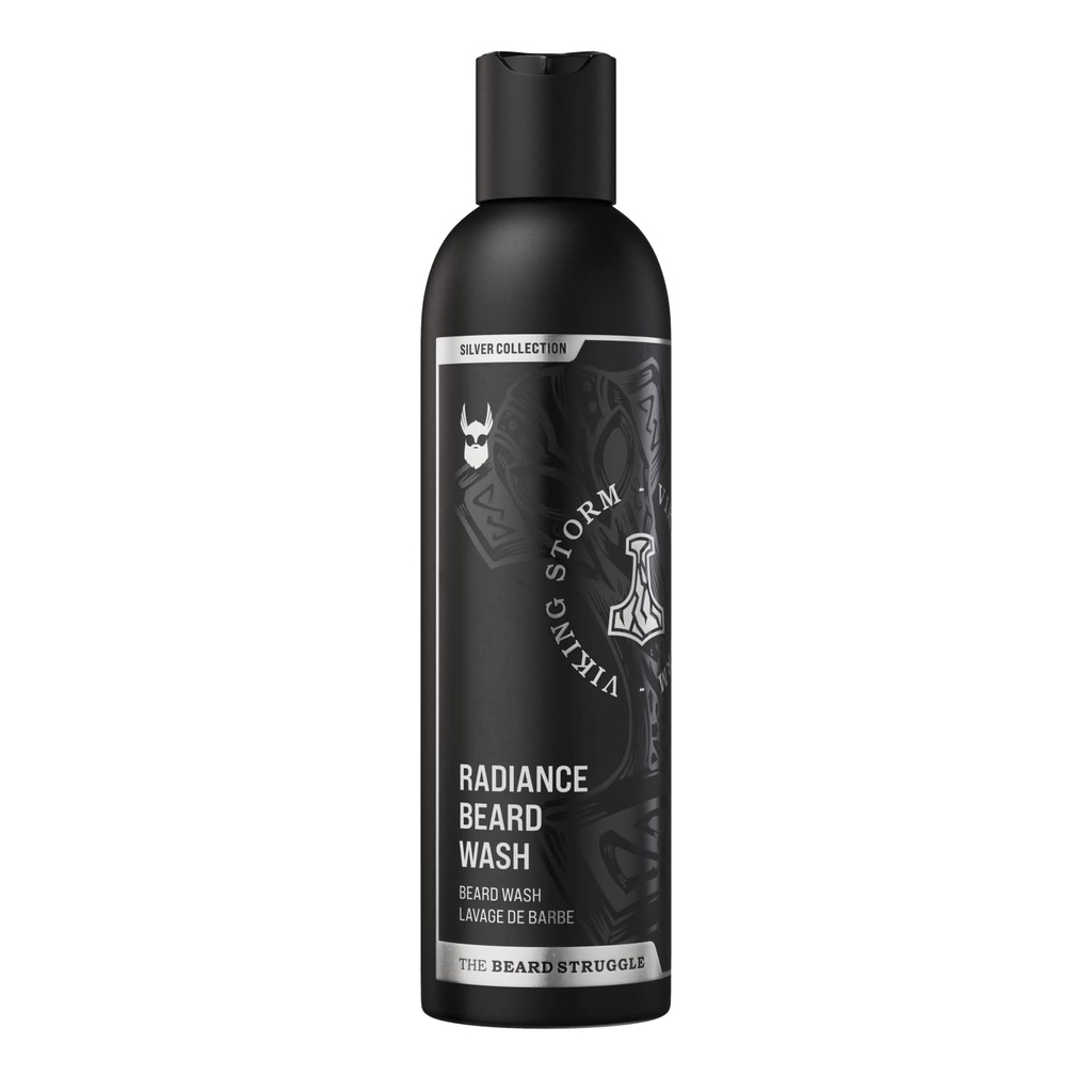 The Beard Struggle Radiance Beard Wash - Deep Clean & Hydrated Beard Care - Viking Beard Shampoo for Men (8 Fl oz) - Silver Collection- Gold Collection - Platinum Collection
