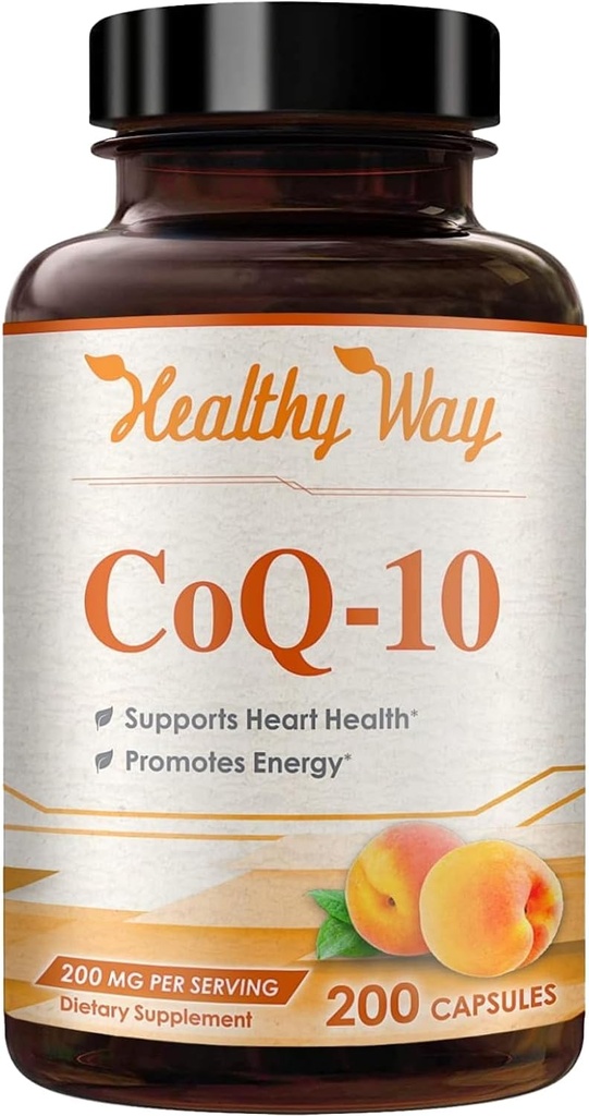 Coenzima Q10 200mg CoQ10 Suplemento -Una vez CoQ10 200mg Powder cápsulas para la salud del corazón, antioxidante " Energy Support -No-GMO, Quick Absorption Ubiquinone Q10 Coenzyme (Single)