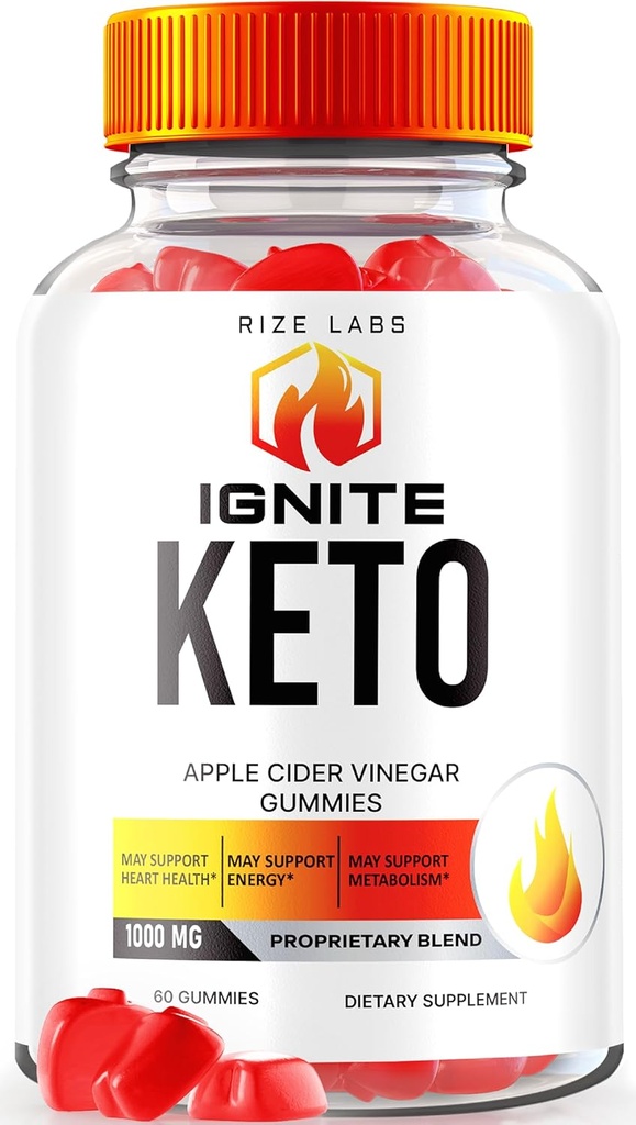 rize labs Ignite Keto ACV Gummies for Advanced Weight Loss, Keto Ignite Suplemento (60 Gummies)