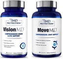 1MD Nutrition MoveMD &amp; VisionMD Joint Support & Eye Care - Collagen, Hyaluronic Acid, Astaxanthin, OptiLut Lutein, Zeaxanthin