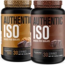 Fábrica Jacked Authentic ISO Grass Fed Whey Protein Isolate Powder - Low Carb, Non-GMO Muscle Building Protein w/No Fillers (Chocolate Peanut Butter, 30sv) & (Chocolate, 30sv)
