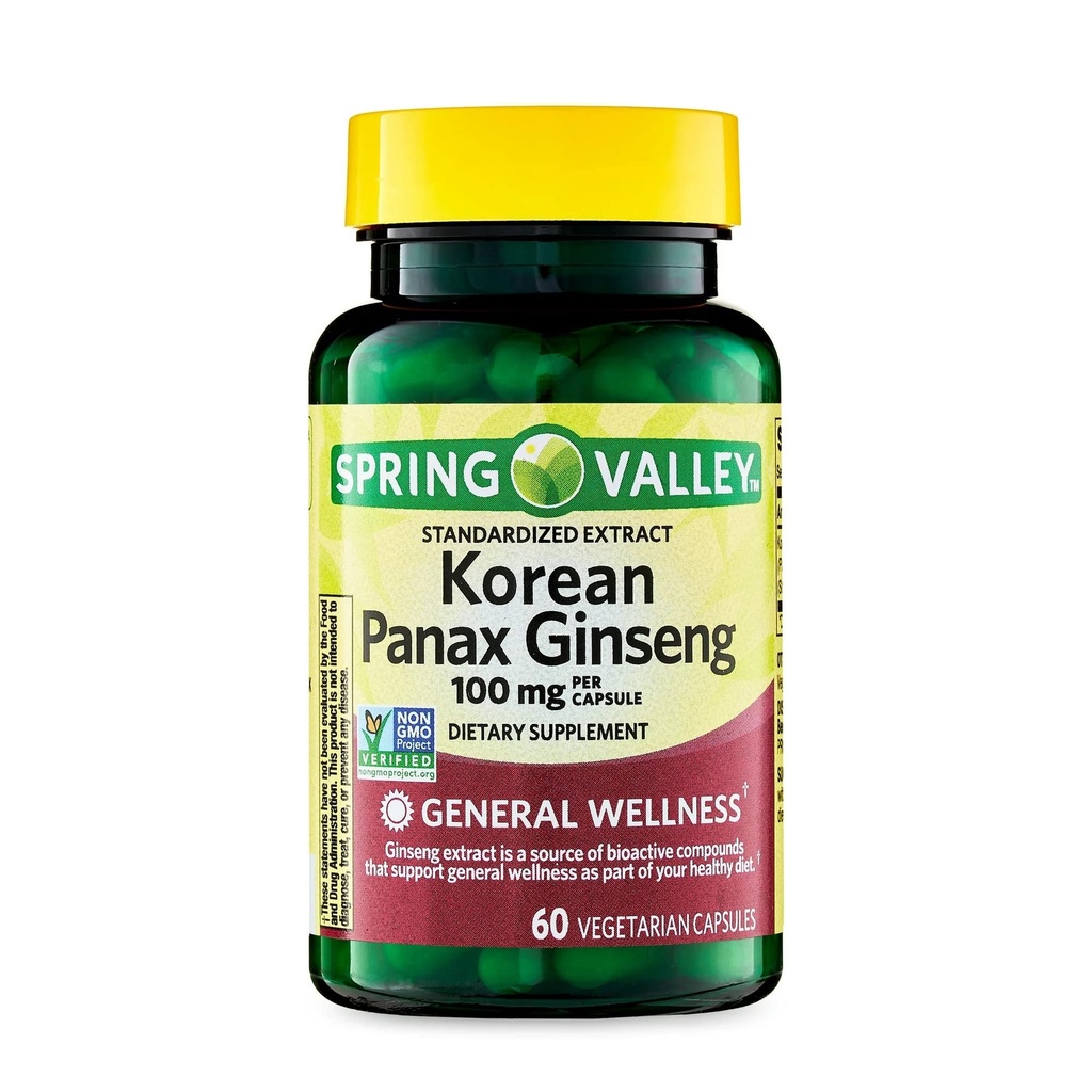Convergence Korean Panax Ginseng Vegetarian Capsules, 100 mg, 60 Condes