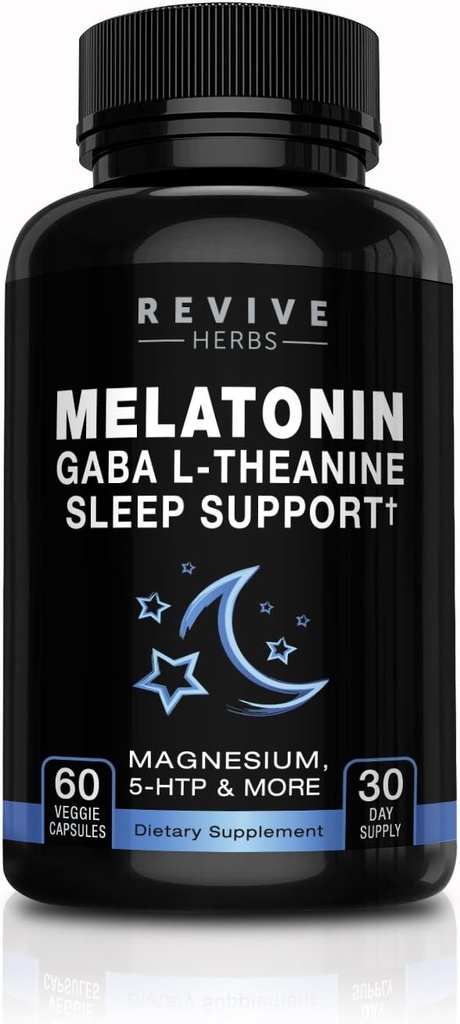 Melatonina, GABA, L-Theanine - para la insomnio ocasional Sólo - 60 verduras capsules - Incluye Magnesio, 5-HTP, Phellodendron Root Powder &amp; Mucuna Pruriens