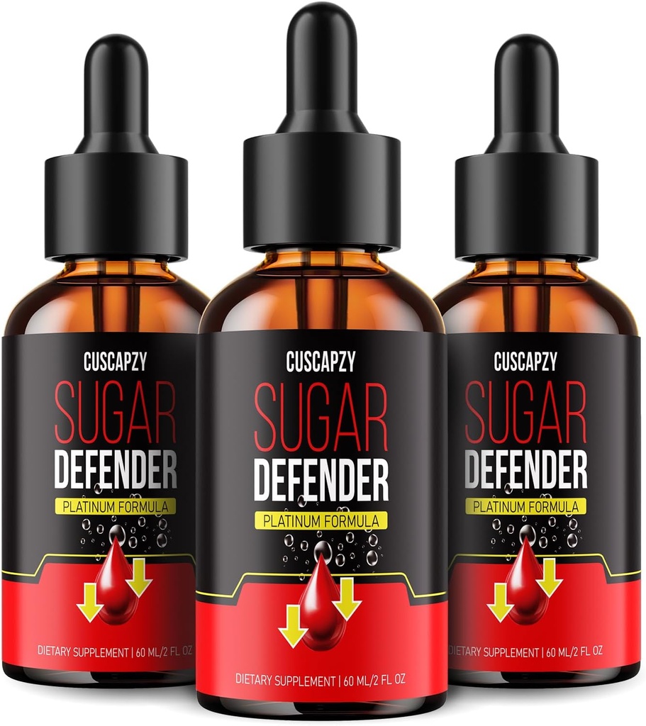 No se requiere prescripción, Sugar Defender Drops, Sugar Defender Liquid, Platinum Formula, Pack de 3