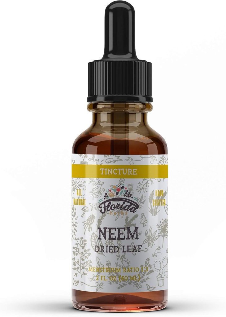 Neem Tincture, Extracto de Neem Ecológico, Neem Drops (Azadirachta Indica) Leaf seco