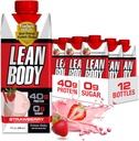 Labrada Lean Body Ready-to-Drink Strawberry Protein Shake, 40g Protein, Whey Blend, 0 Sugar, Gluten Free, 22 Vitaminas & Minerales, 17 onzas (Cartón Reciclable & Lid - Pack of 12) LABRADA