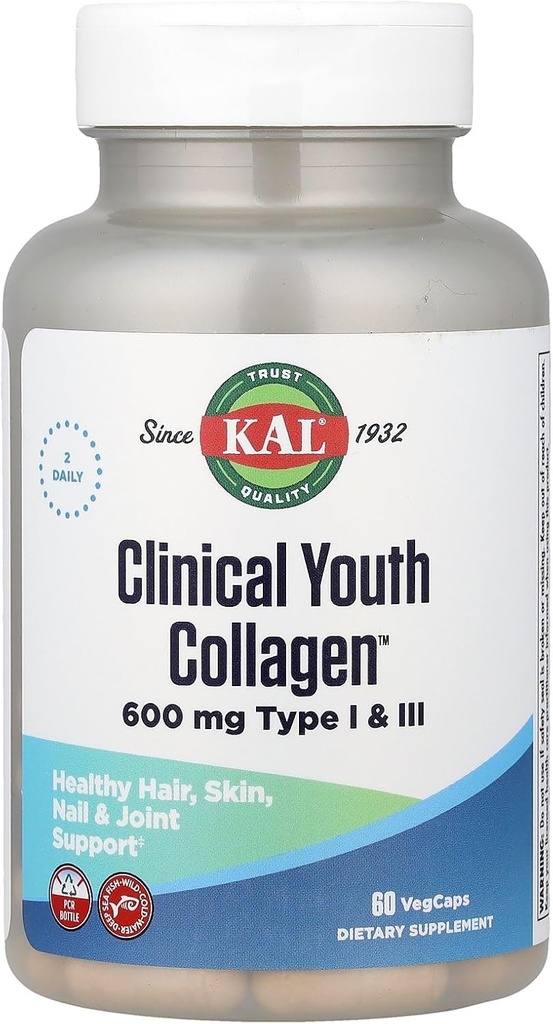 Kal 600 Mg Collagen juvenil clínico tipo I & Iii, 60 cuenta