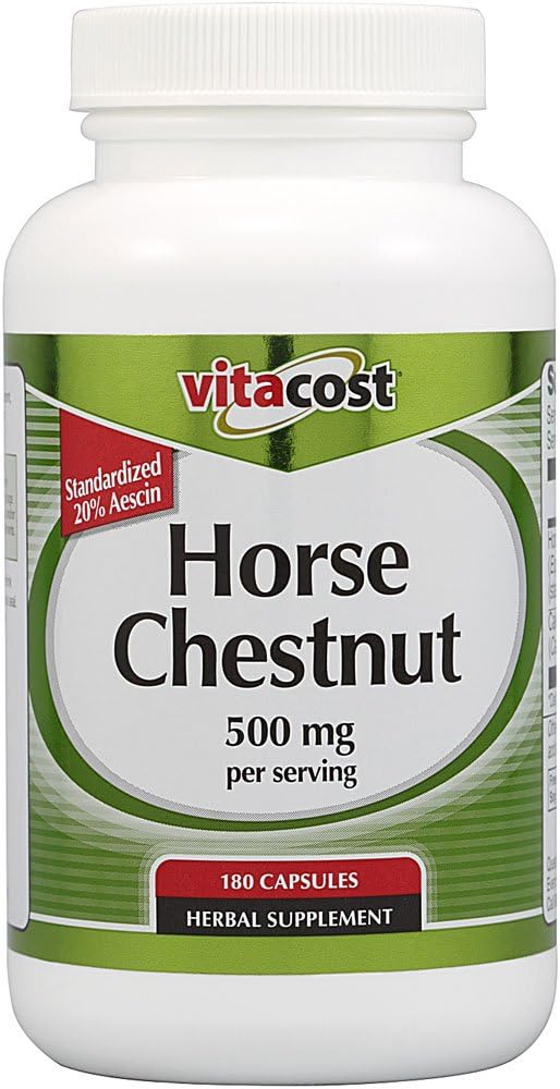 Vitacost Horse Chestnut - Normalizado - 500 mg por por porción - 180 Capsules (envasado ha sido actualizado )