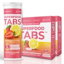 Superfood Tabs Superfoods Company Detox Cleanse Drink - Supplement for Women &amp; Men - Support Healthy Weight, Digestive Health, Cravings & Bloating Relief - Strawberry Lemonade Flavor [60 Tablets]