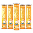 nutrazul Immune Triple Action Effervescent Tablets - Vitamin C 1000 mg, Vitamina D 400 IU, Zinc 10mg I Orange (Pack of 5X20) ← Gluten Free, Sugar Free, Lactose Free &amp; Preservative Free