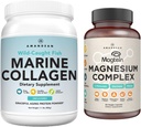 AMANDEAN Premium Magnesium Complex &amp; Marine Collagen Bundle. Threonate de Magnesio de alta absorción, Glycinate & Malate. Proteína de pescado hidrolizado salvaje. Calidad de soporte sueño, piel &amp; ronda
