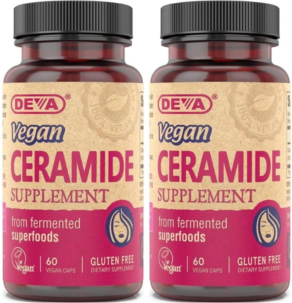DEVA Vitaminas Veganas Restauración de la piel Ceramida Suplemento Tabletas, 60 Cuenta, (Pack of 2)