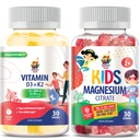 SUNNY SAM Magnesium Gummies para niños y vitamina D3 K2 Gummies 5000 UI.