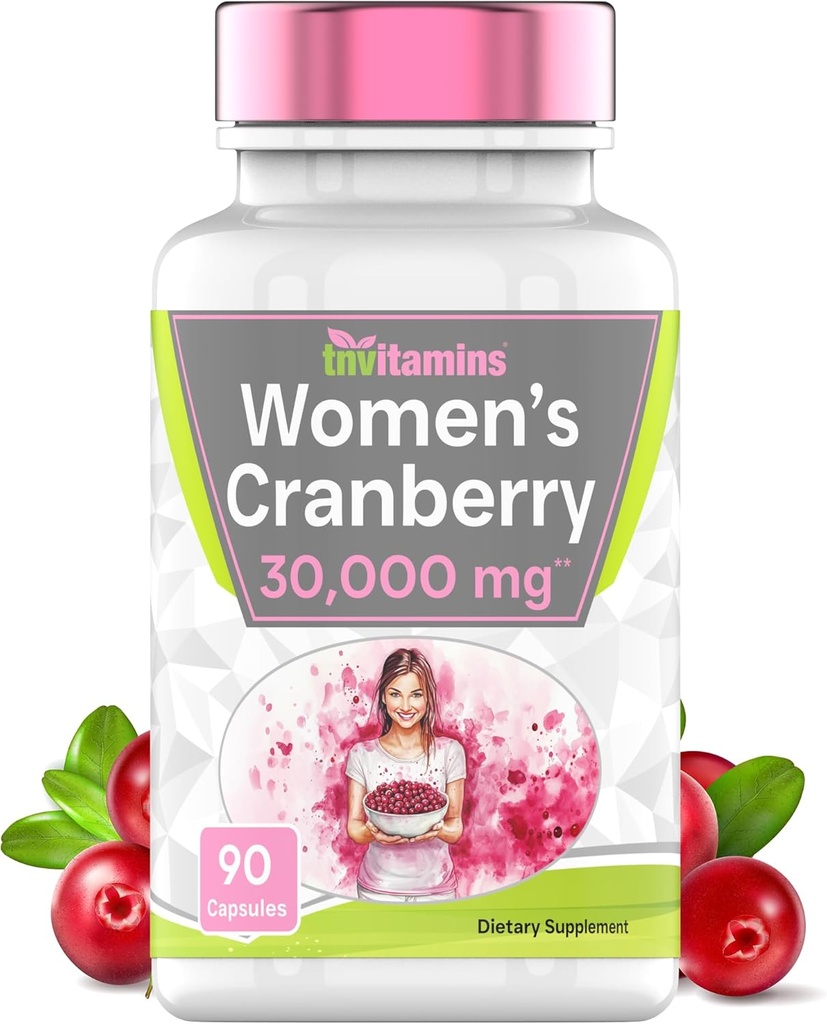 Píldoras de arándano para mujeres: 30.000 mg - 90 Cápsulas ← Salud de la Tracto Urinaria &amp; Apoyo* ¦ Cranberry Concentrate Extract Vitamin Supplement for Women ← Non-GMO TEN Made in The USA!