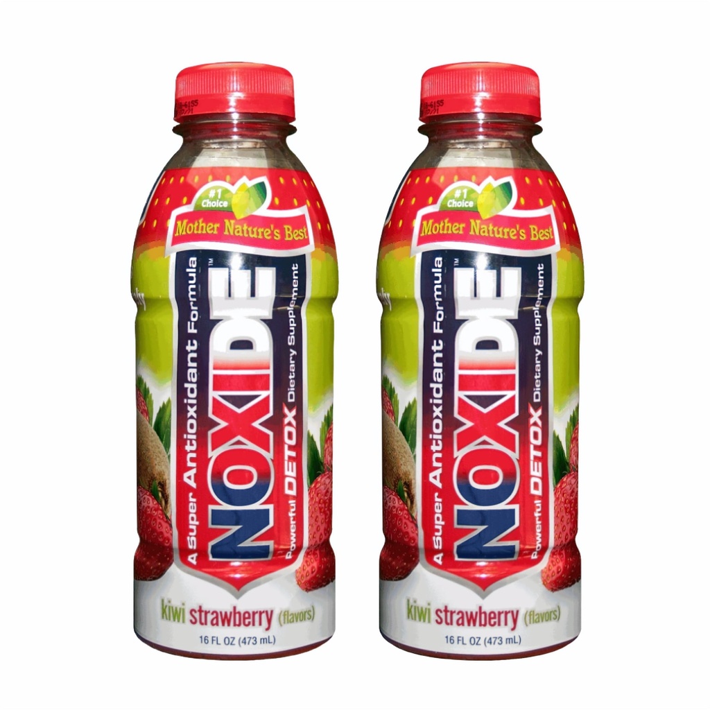 NOXIDE Detox Natural Body New Fórmula with Turmeric Root & Milk Thistle TEN Ayuda a limpiar el hígado TEN Kiwi & Strawberry TEN 16 oz (473 ml)/Bottle TEN 2 Pack