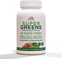 COUNTRY FARMS Super Greens Vegicaps, 32 Super Foods, Whole Food Supplement, Greens, Fruit, Vegetables, Mushrooms & Probiotics, Rich in Antioxidants & Phytonutrients, 60 Cuenta, 30 Servings