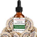 Turquía Tail Mushroom Liquid Extract Tintura, Suplemento diario, doble extraído para alta potencia, 2 Fl oz, 60 dosis