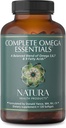 Natura Health Products Complete Omega Essentials Suplemento - Balanced Blend of Omega 3, 6, 7, & 9 Fatty Acids - Destacando Fish Oil Concentrate, Borage Seed Oil, Sea Buckthorn Berry (120 softgels)