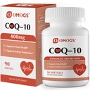 OMOGS CoQ10 400mg Softgels, Coenzyme Q10 High Absorption Supplements Support Heart Health, Cardiovascular Health, Immune System " Cellular Energy Production, Gluten Free, 60 Softgels