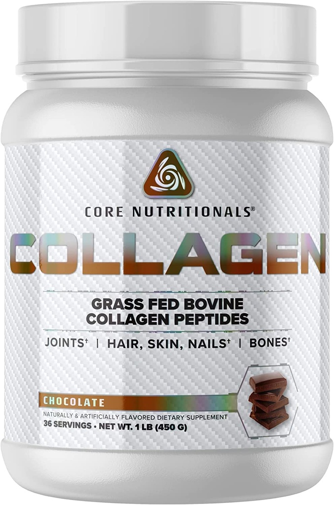 Nutriciones básicas Peptides de colágeno hidrolizado ← Tipo I > III de Grass Fed Bovine ← Pelo, Esquín, " Nails  durable Bone " Joint Support TEN 1 Pound (Chocolate)
