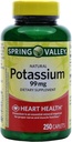 Potasio de Valle de Primavera 99 mg de Gluconato de Potasio 595 mg (250 Conteo)