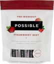 Beet Pre-Workout - Strawberry Beet Flavor - Serviciones abatidas individualmente - Contiene B-Vitamins y Green Tea Caffeine Extracto - Fuente de Nitrates - 1 Bolsa, 20 Stick Packs