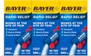 Bayer Rapid Relief Powder Packs con Aspirin &amp; Caffeine, Dissolvable Fast Acting Pain Relief for Headache, Muscle and Body Pain, Raspberry Flavor (Packaging may vary), Pack of 3 x 10 Count