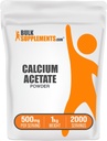BulkSupplements.com Calcium Acetate Powder - Suplemento de calcio, Grado de alimentos - Pure &amp; Gluten Gratis, 500mg por Serving, 1kg (2.2 lbs) (Pack of 1)