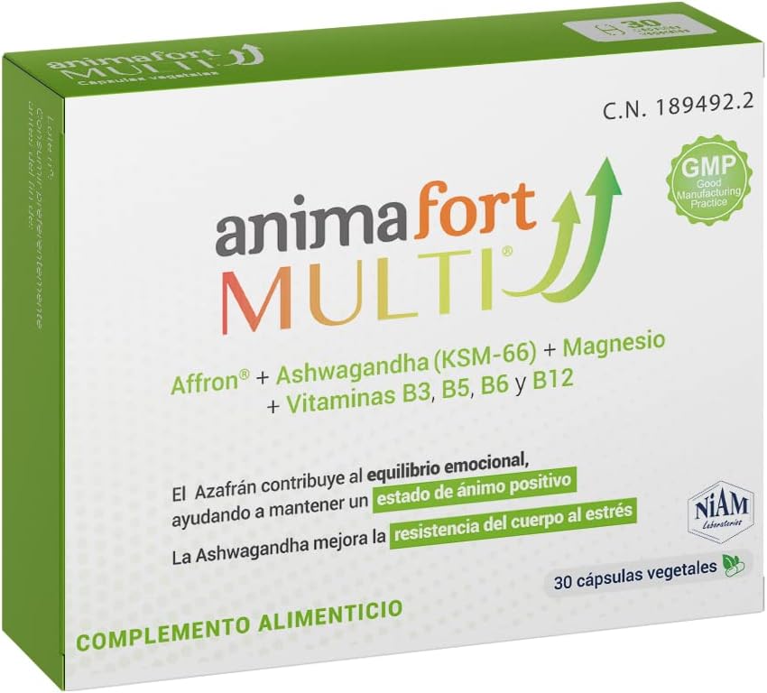 Animafort Multi - Cápsulas Vegetales con Affron, 5-HTP, Magnesio y Vitaminas B