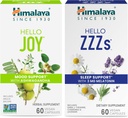 Himalaya Hola Alegría con Ashwagandha para mejorar el Mood y los Espíritus " Hola ZZZs con Melatonina para el apoyo al sueño, 60 cápsulas cada uno - Bundle