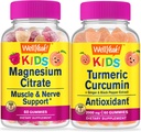 WellYeah Magnesium Citrate Kids + Turmeric Curcumin Kids, Gummies Bundle - Great Tasting, Vitamin Supplement, Gluten Free, GMO Free, Chewable Gummy