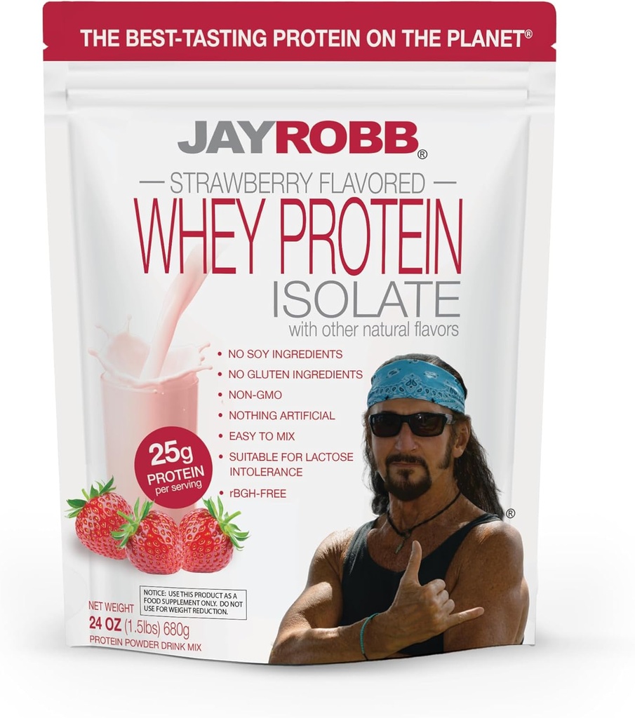 JAYROBB Whey Protein (1.5 libras, fresa)