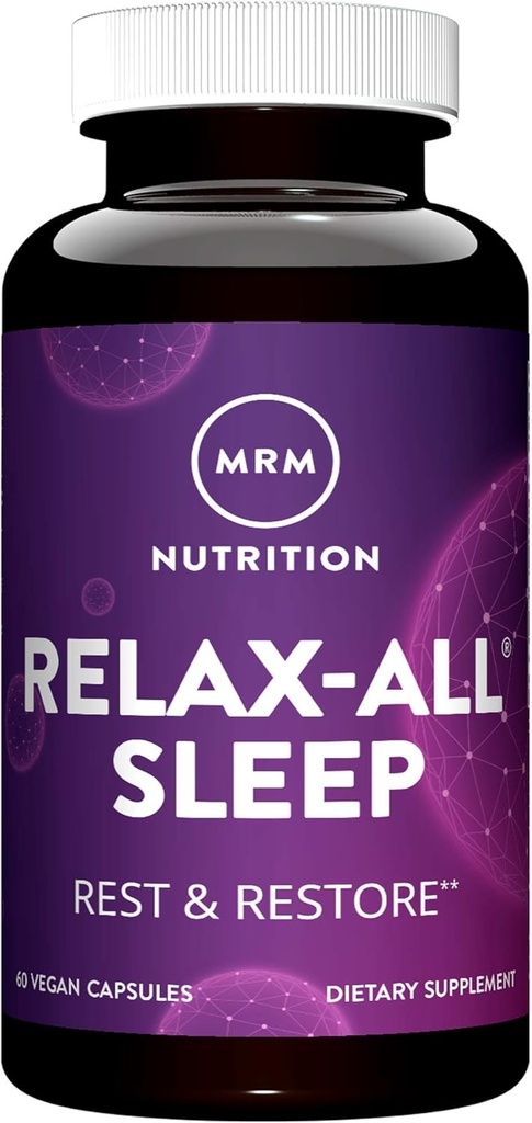 MRM Nutrición Relax-All ® Sleep ← Ayuda a usted Fall Asleep  tolera Restablecimiento + Restablecimiento Dormir Silencio con Melatonin + Ashwagandha eterna Buenas noches Dormir sin sentir aturdido  Vegan + Gluten Free ← 30 Servings