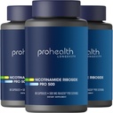 ProHealth Nicotinamide Riboside Pro 500. Patented NR Niagen 500mg Plus 250mg TMG. NAD+ Suplemento Boosts NAD+. Suplemento NR Provenido en 300 Estudios. 30 Servicios (3 Pack)
