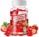 Complejo de Gummies de Monohidrato de Creatina para Hombres y Mujeres -Fórmula avanzada W/L-Taurina + Vitamina B12, Sugar suplemento Chewable Libre,90 Gummies de Fresa