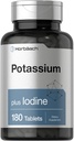 Horbäach Potassium Chloride Suplemento Silencio Plus Iodine TEN 180 Tablets Vegetarian ← Non-GMO y Gluten Free