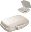 Organizador de píldoras diarias 1 caja de píldoras portátiles de viaje 8 piezas Caja de píldoras con anillo de sello Proofón de pequeñas medicinas Contenedor de vitaminas para relleno de bolsillo Caja de suplemento de píldora impermeable (Beige)