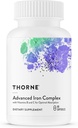 THORNE - Ferrasorb - 36 mg Hierro con Nutrientes Esenciales - Full Blood Support Formula* - Elemental Iron, Folate, B y C Vitaminas para la Absorción Optimal - Sin gluten - 60 Servimientos