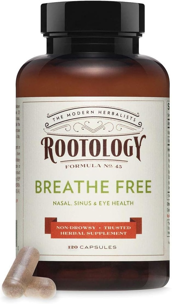 Rootology Breathe Free - Natural Nasal & Sinus Relief - Fast-Acting, Non-Drowsy - 120 Capsules...